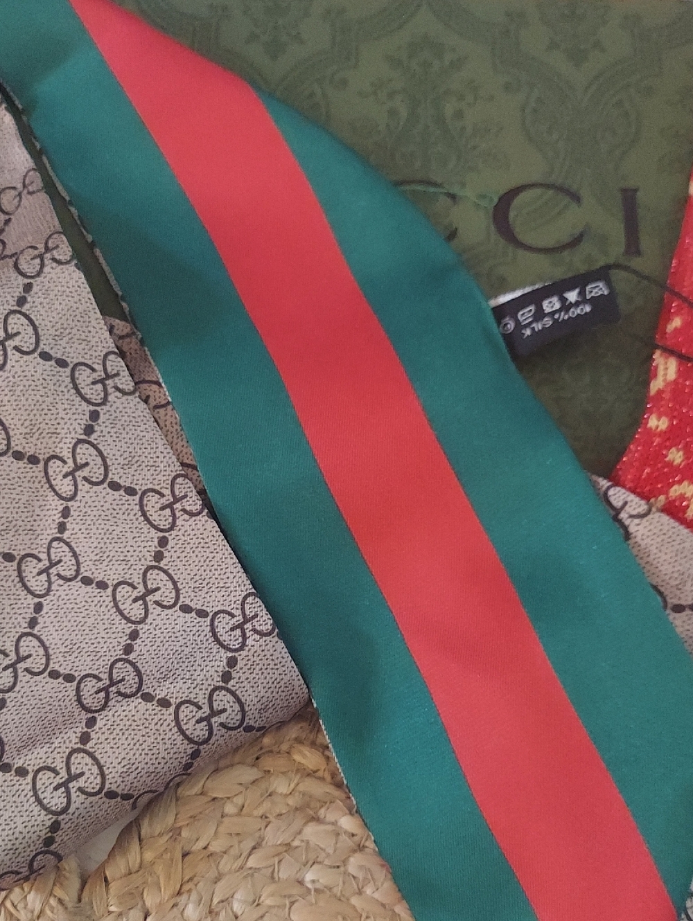 Silk Twilly Scarf And GG Socks Bundle - Picture 2 of 6